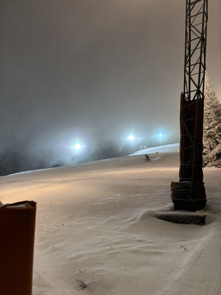 Leichter Nebel, aber tolle Piste