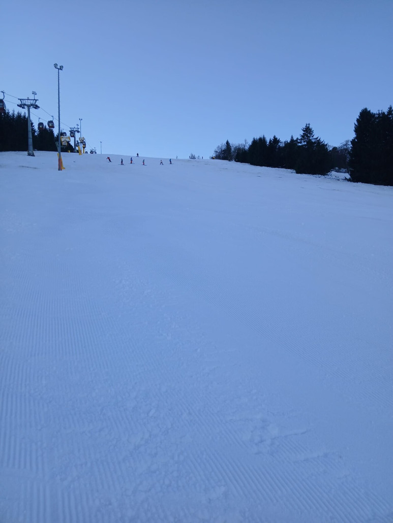 Ettelsberg, ganz früh, oben schon die ersten "Verzögerer"