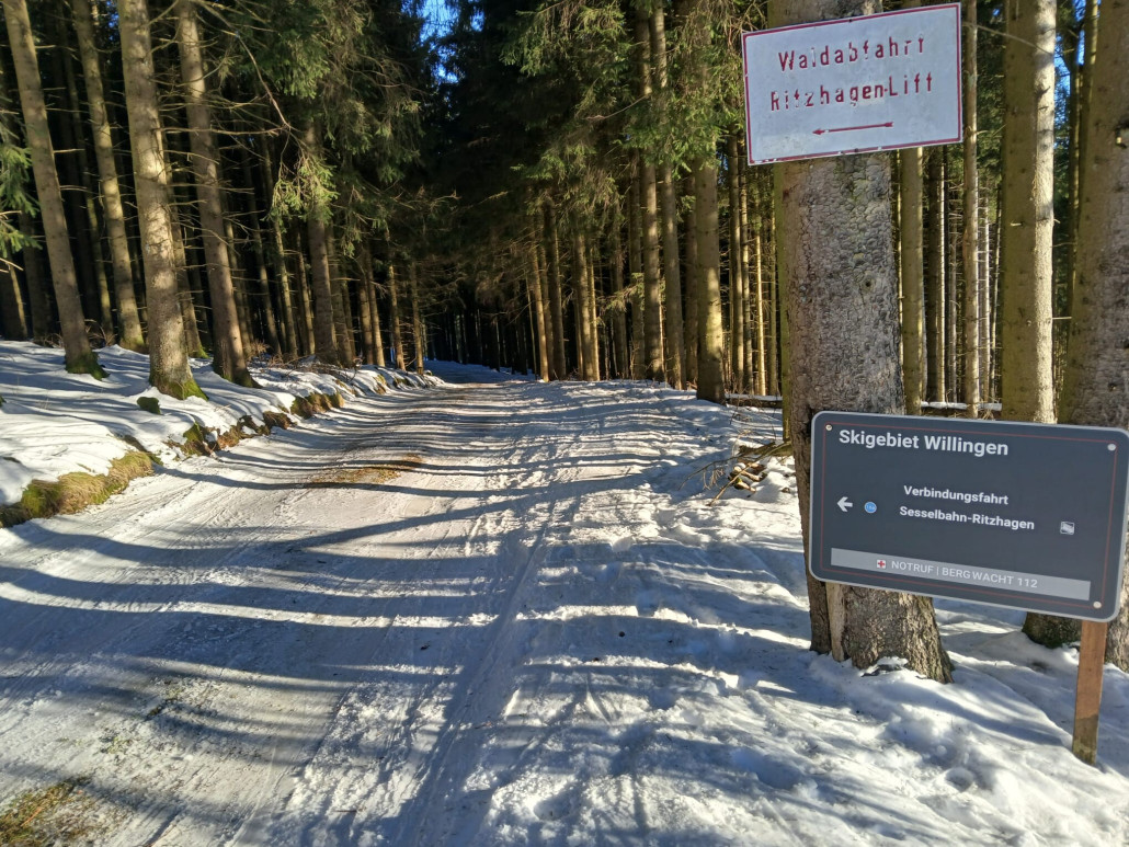 offizielle Verbindungsabfahrt - nicht benutzt, aus Angst um meine Skier