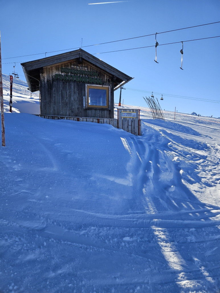 Zum Ende des Schitages hin hab ich noch den Plattenkogellift genommen. Hier das Lifthäuschen.