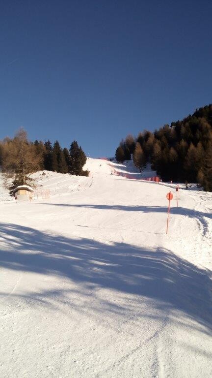 die Variante Gare am Pecol in der Abendsonne