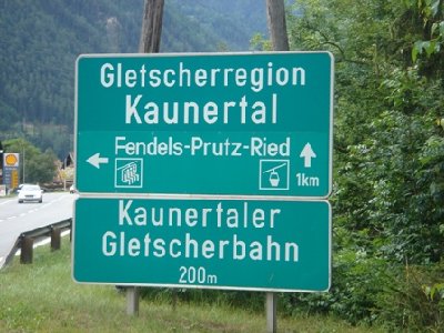 Einfahrt Gletscheregion Kaunertal