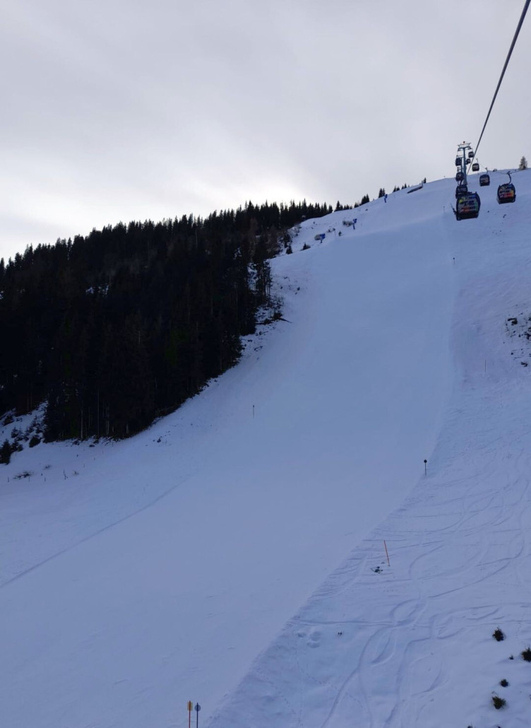 das schwarze Stück der Ellmauer Talabfahrt: bestens präpariert