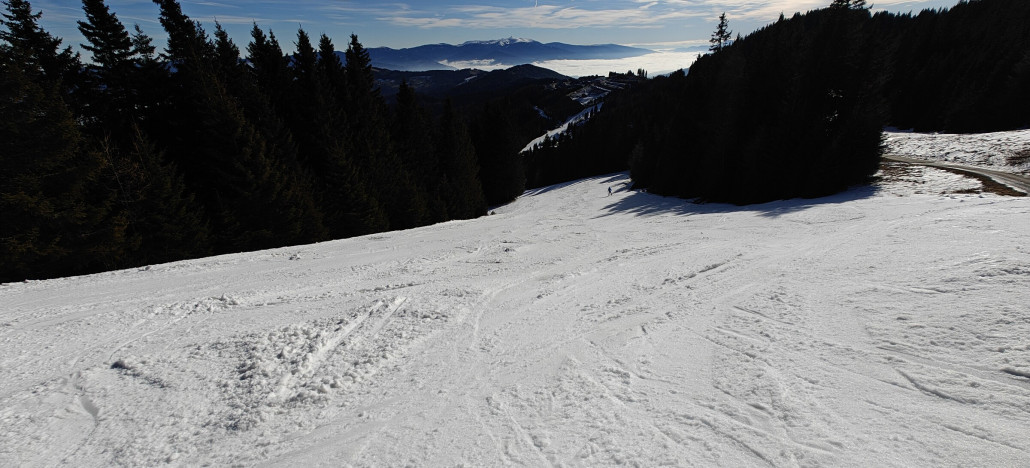 Sulzschlacht um 11:00 an der Piste zu den Kuhgrabenliften - Ich hab genug für heute..