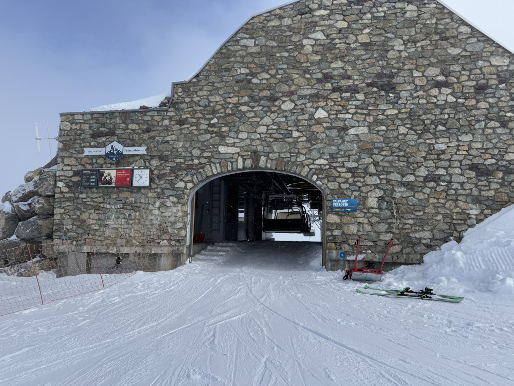 Der markante Ausstieg der Fuorcla Grischa Anlage