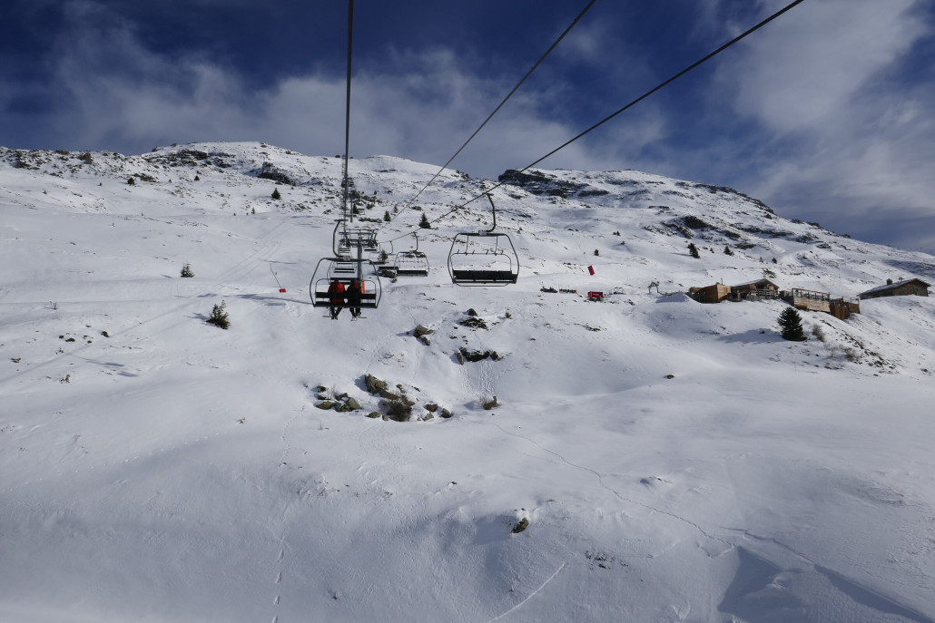 Linke obere 4SB Gros Crey, die 2 tolle Pisten bietet. Die linke davon ist mal wieder ein Highlight.