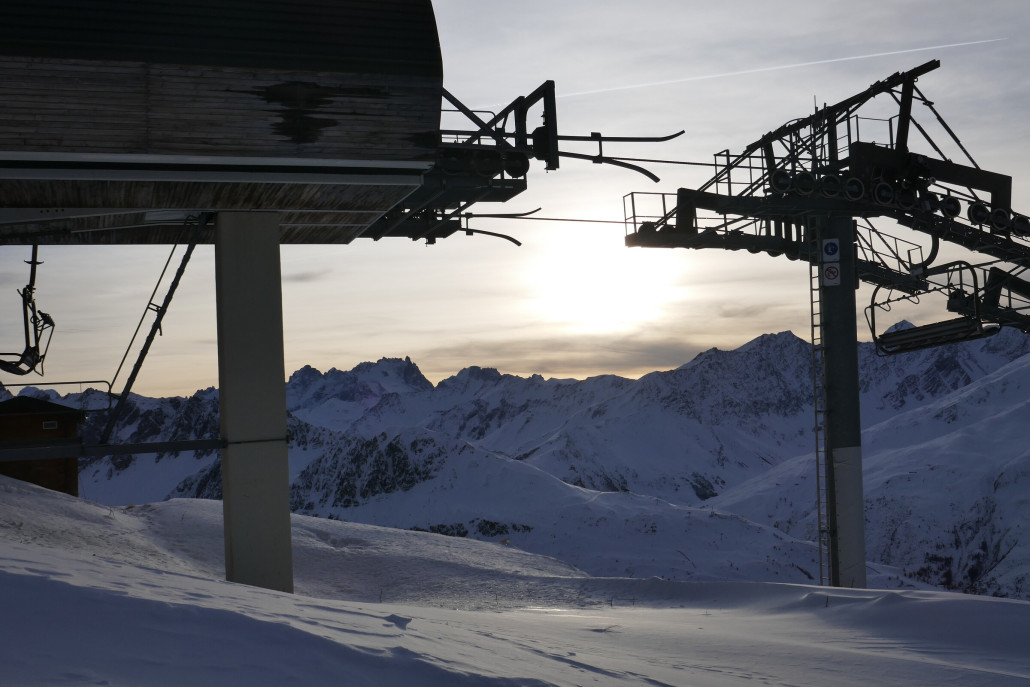 Oben macht sich die Abendstimmung breit…