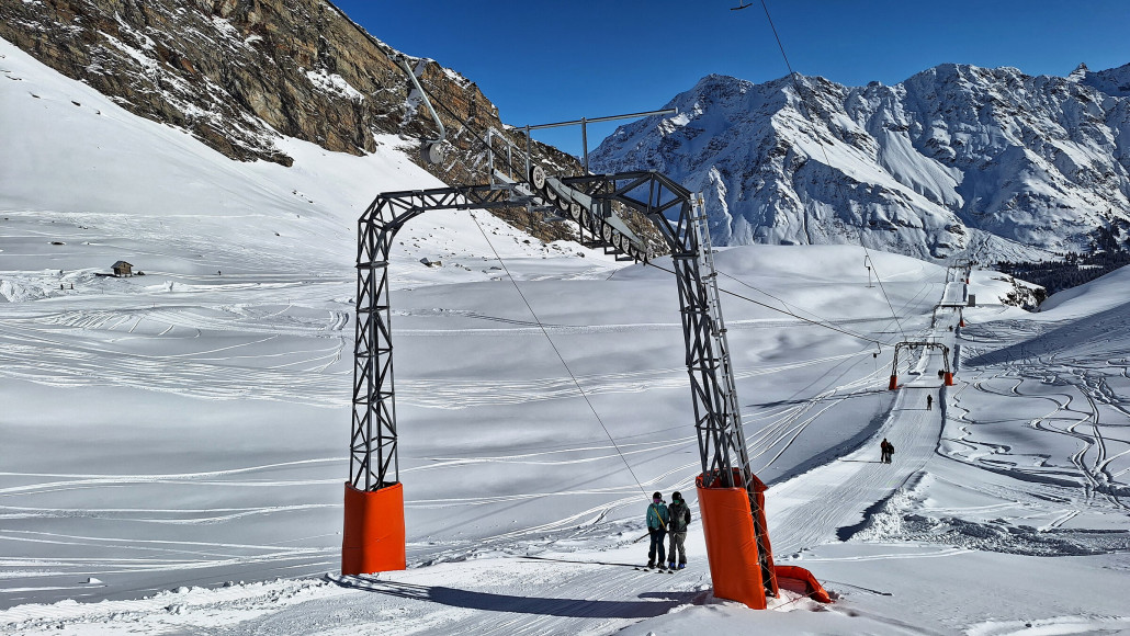 Einseitige Stützen hat der Lift auch einige