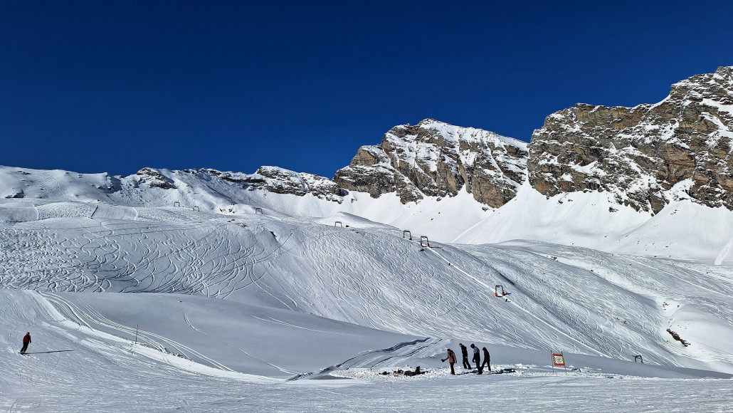 Blick vond er Bergstation Pan de Zucher zur Tre Omen