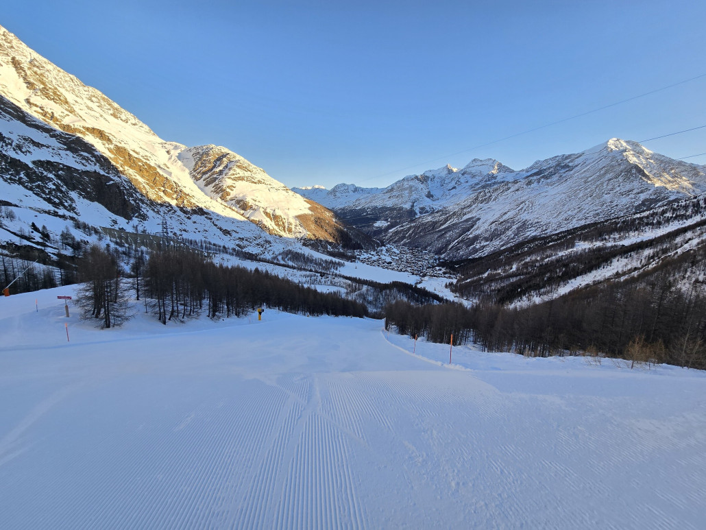 Piste 6b "Sperwerzucht" am Morgen