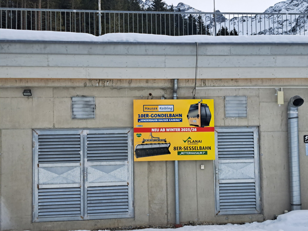 Werbetafel Senderbahn Tal