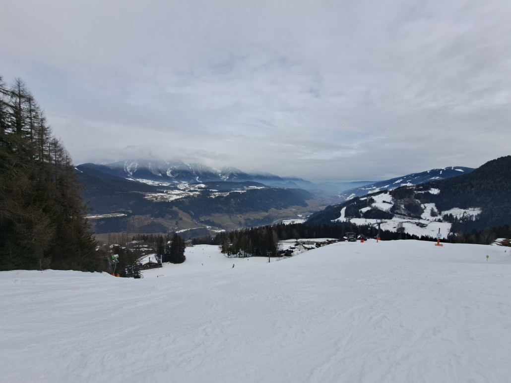 Talabfahrt 2a (vorm oberen Abzweig zur Grande Finale) am frühen Nachmittag