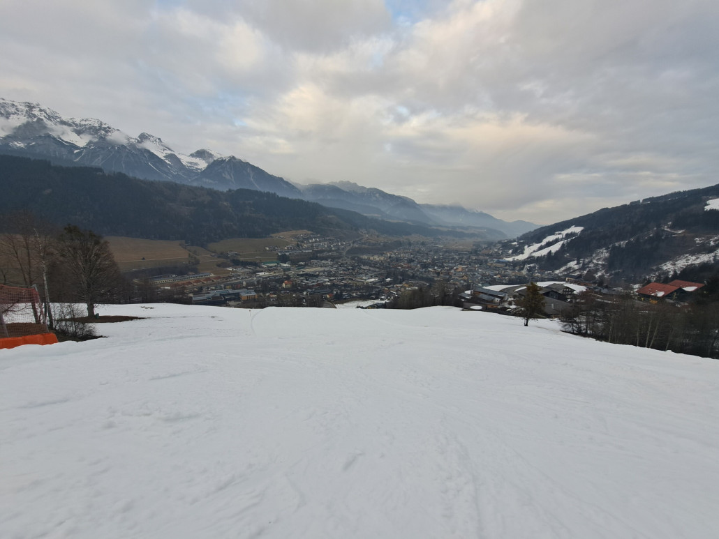Piste 37 kurz nach Liftschluss Rohrmoos