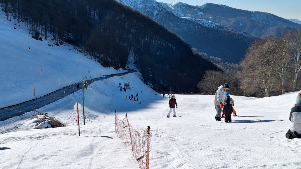 Wegen der langen Schlange habe ich den Hang rechts liegen lassen