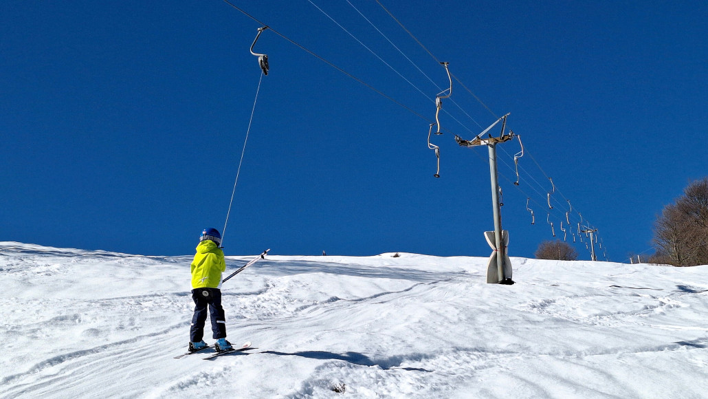 Steiler unterer Teil des Liftes