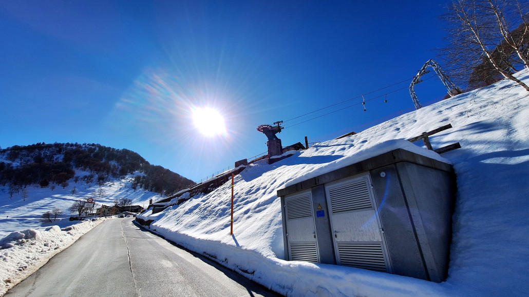Nun mit Sonne bei der Talfahrt