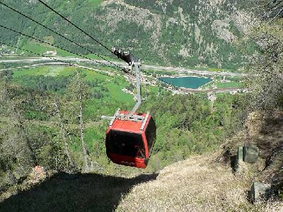Ohne Zoom. Das Ausgleichsbecken des Tremorgio Kraftwerks. Ein Pumpspeicher.