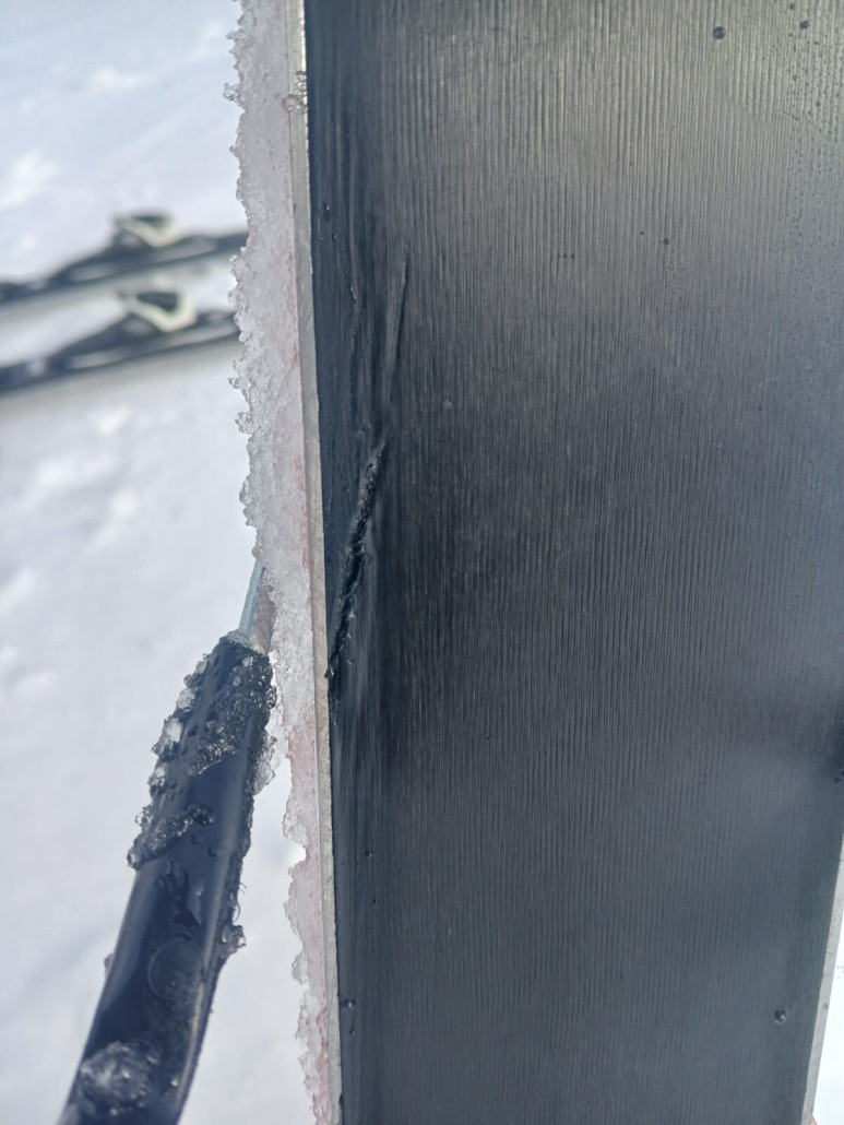 Ski zerkratzt, auf den Matten? Danach kein sauberes Fahren mehr möglich. Linksdrall