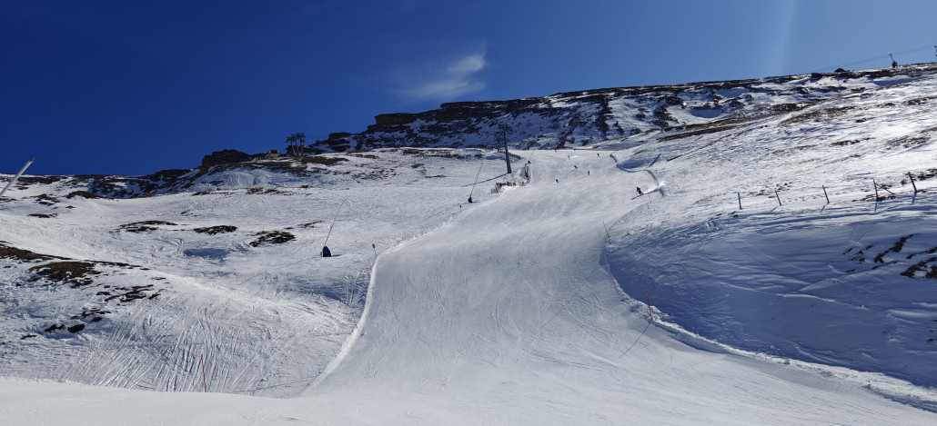 Piste dank Beschneiung in ausgezeichnetem Zustand