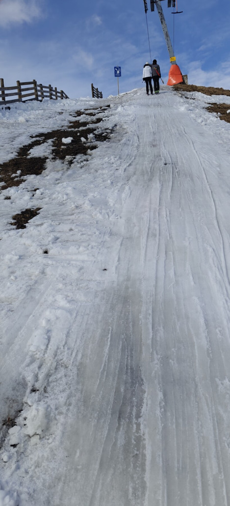 Die Liftspur am Viehbühel ist grenzwertig