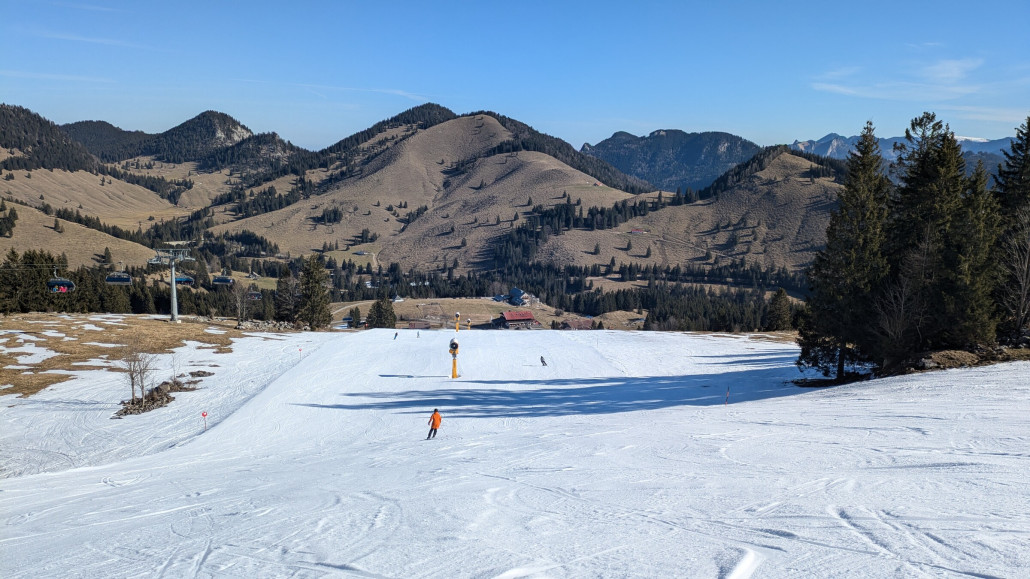 Auf der 17. Schön breit zum carven