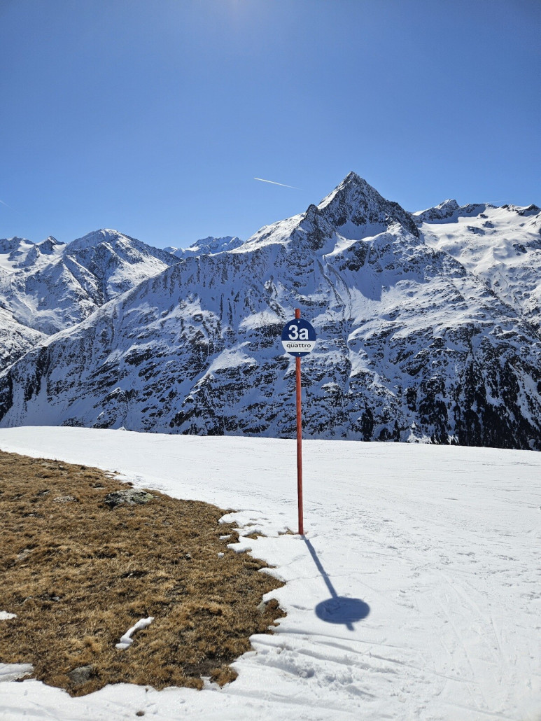 etwas Abwechslung zum Haupthang bot die 3a. Schifahrerisch nicht, aber das Panorama in Kombination mit der Ruhe war genial.