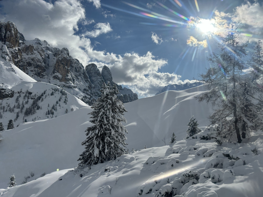 Am Ende des Tages haben wir diese Hänge verspurt, einfach traumhaft und mit der oberen Sektion der EUB Frara auch perfekt für Wiederholungen