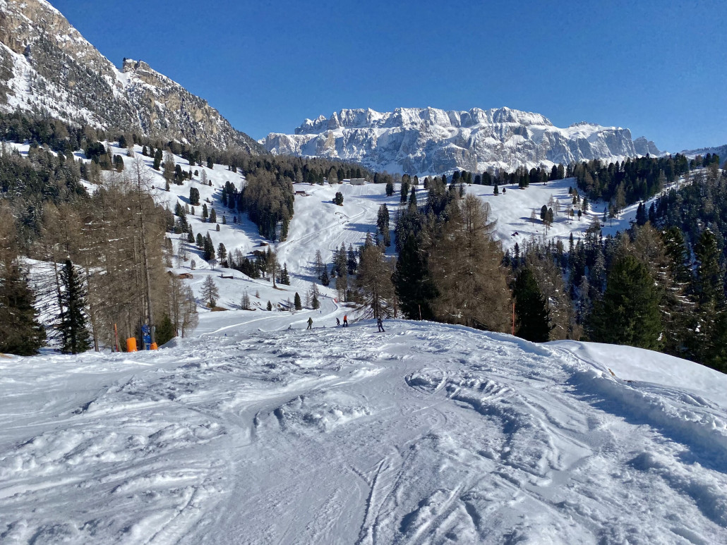 ...bis der Hang etwas steiler wird und alle bremsen