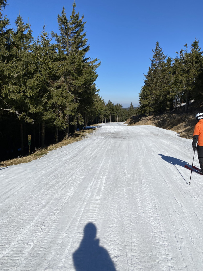 Rondo ganz oben noch in Ordnung - über 1km war ca. so; der Rest ein dünner Eisstreifen