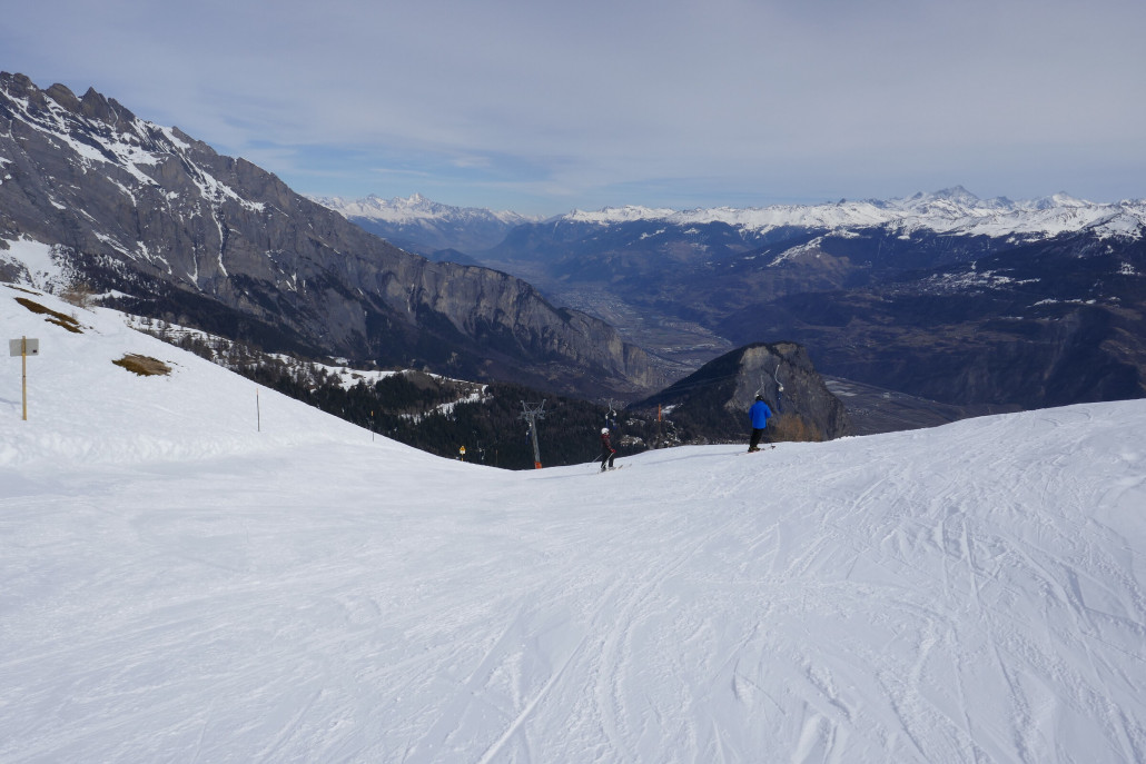 Obere Piste bevor es steil wurde. Hier kommt man aktuell nicht mehr hin.