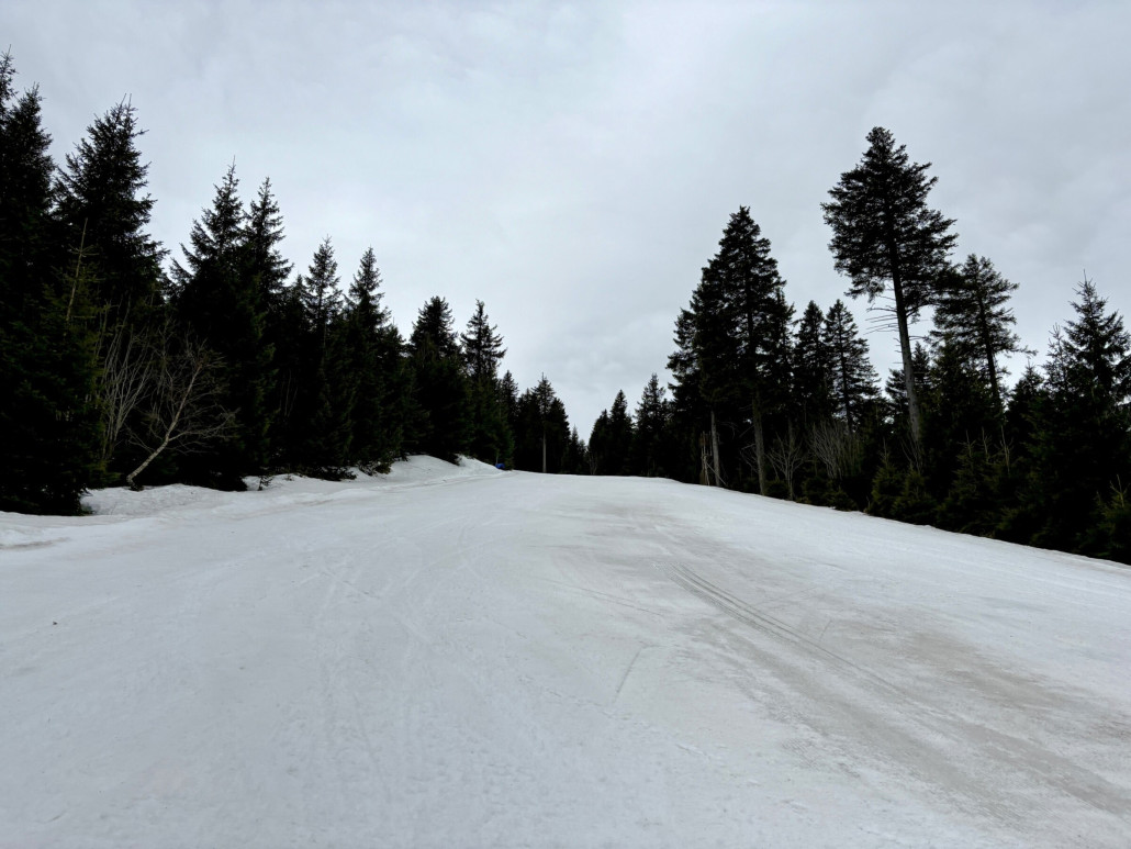 ...sowie immer mal wieder Eisflächen, lohnt sich momentan eher nicht zu fahren auch wenn sie noch einsamer war als die anderen Abfahrten