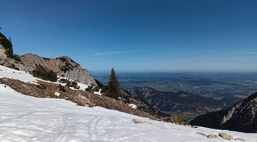 Blick in das Flachland nördlich von Füssen