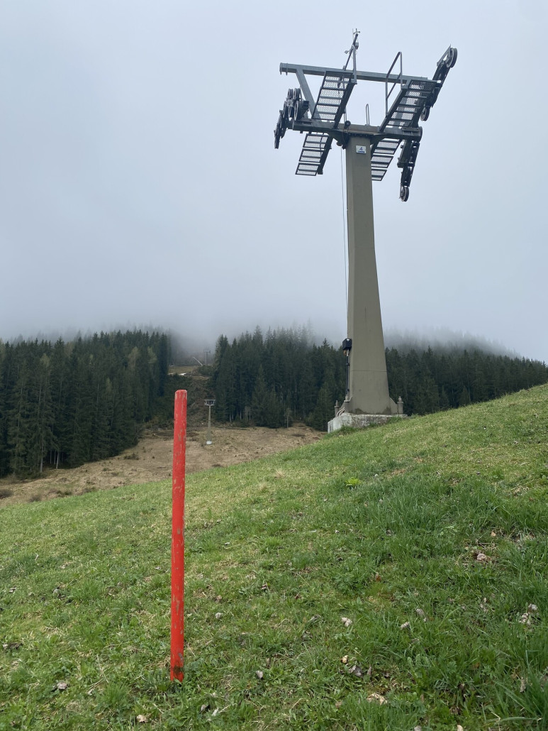 Mit Markierung neue Stütze