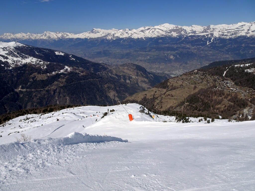 Piste Rotzé nach Chandolin – einzig hier wars noch pulvrig-hart.