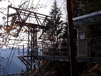 Stützeneinstieg. Man beachte die Steilheit.