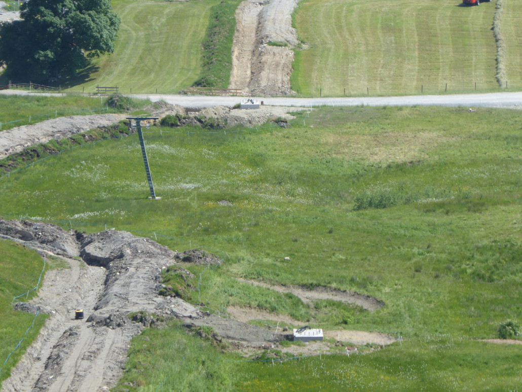 Stützenfundament 5 und 6 von der Mittelstation aus.