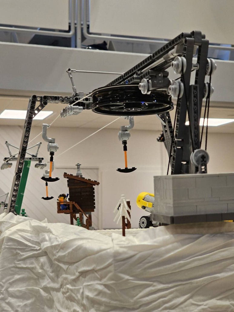 Umlenkstation mit Gewichtsabspannung.