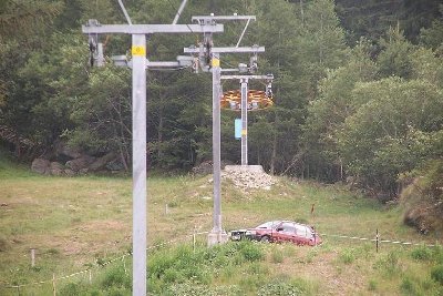 Blick auf den Rest der Strecke und Umlenkscheibe