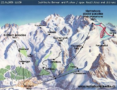 Die geöffneten Anlagen und Pisten