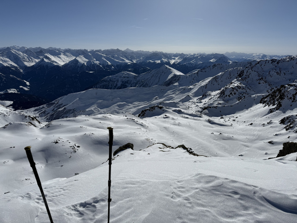 Blick von der Glockscharte Richtung serfaus Scheibahnen
