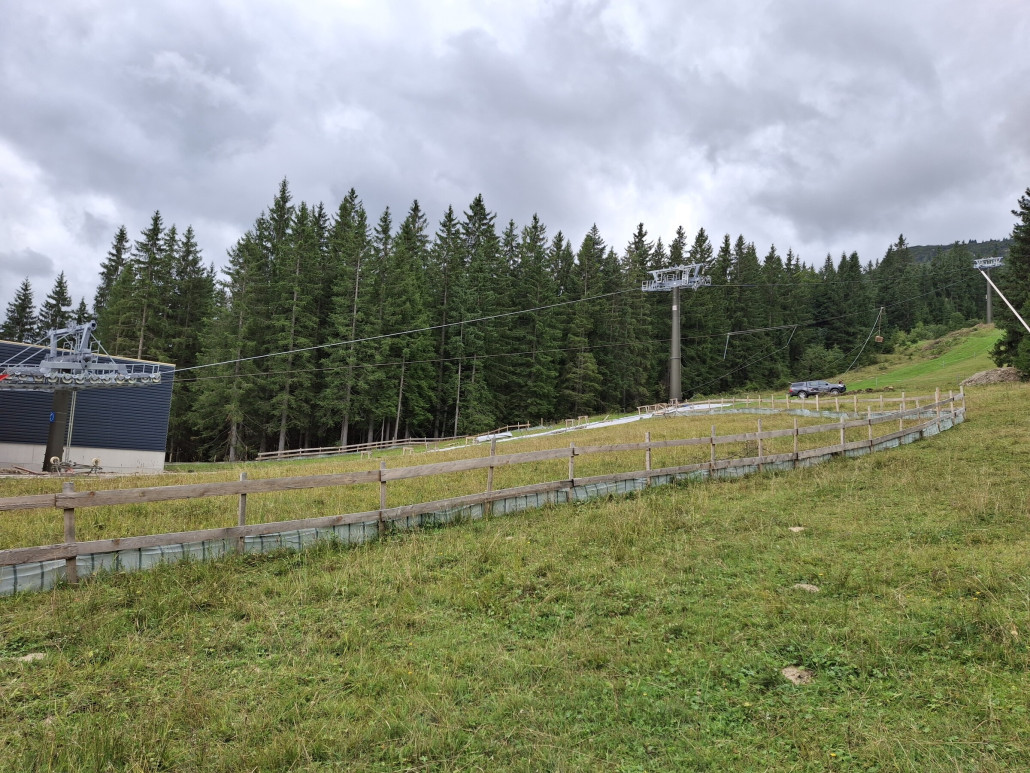 Der Verspleißplatz. Zwischen Stütze 1 und 2