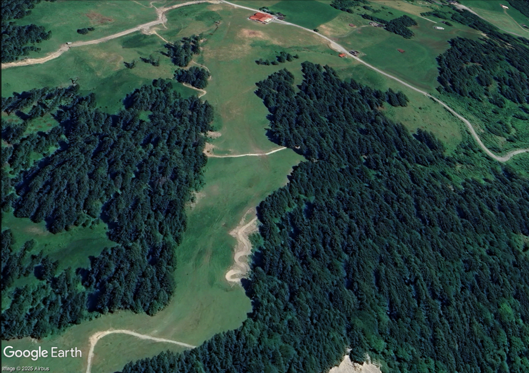 Hier sieht man ganz gut wo es ist. Oben im Bildrand die Rufana Alp.