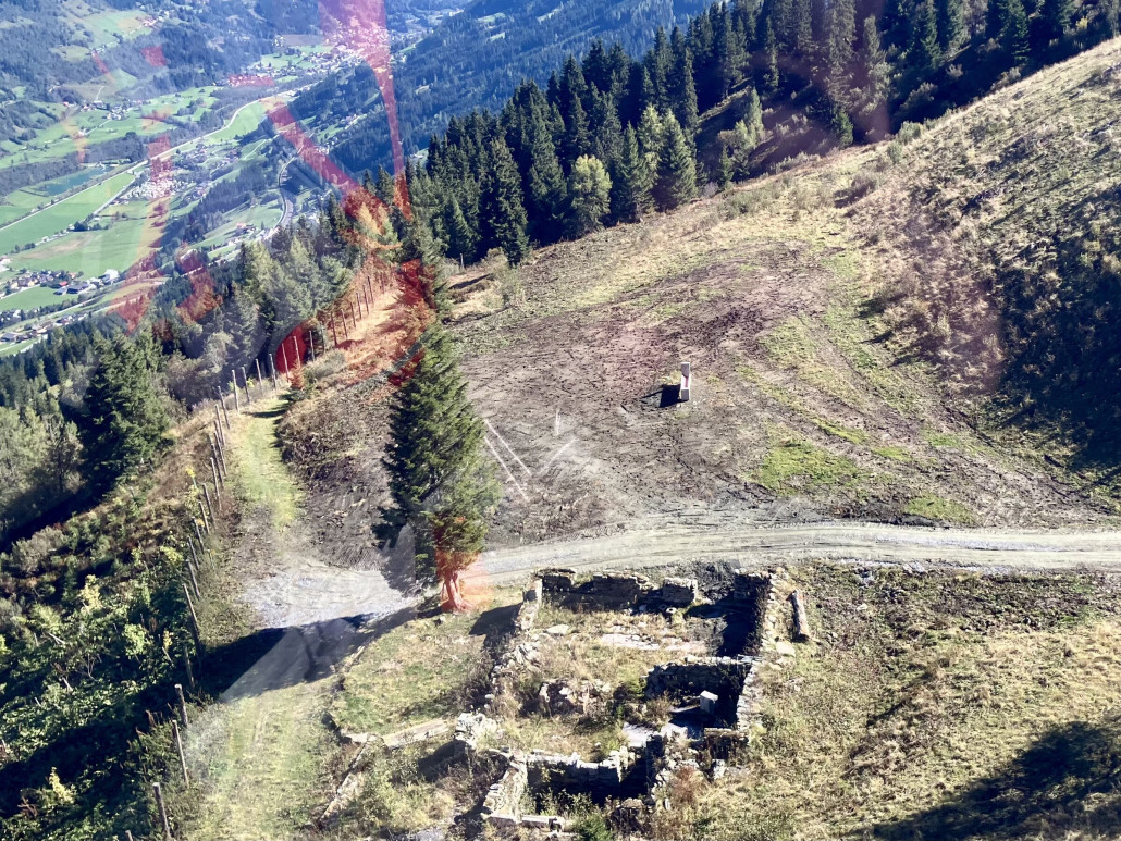 Etwa in Bildmitte stand die Stütze 2