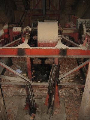 Die Umlenkung der Zugseile zum Antriebsrad