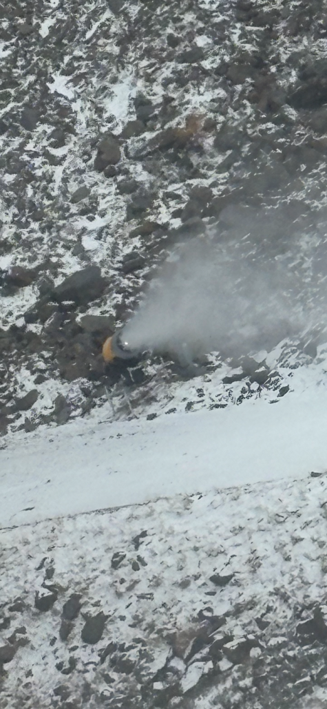 Beschneiung der Talabfahrt vom Gletscher