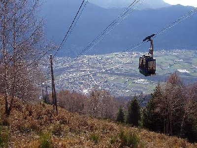 Trasse bergab mit Magadino Ebene.