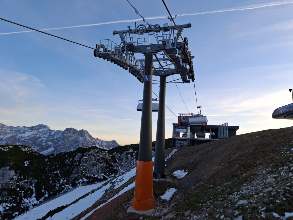 Doppelstütze bei Fahrt