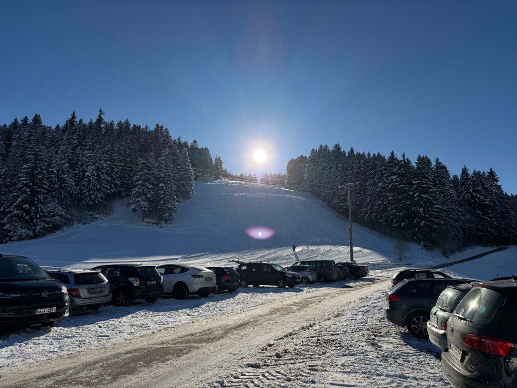 Erster Blick auf den Hang