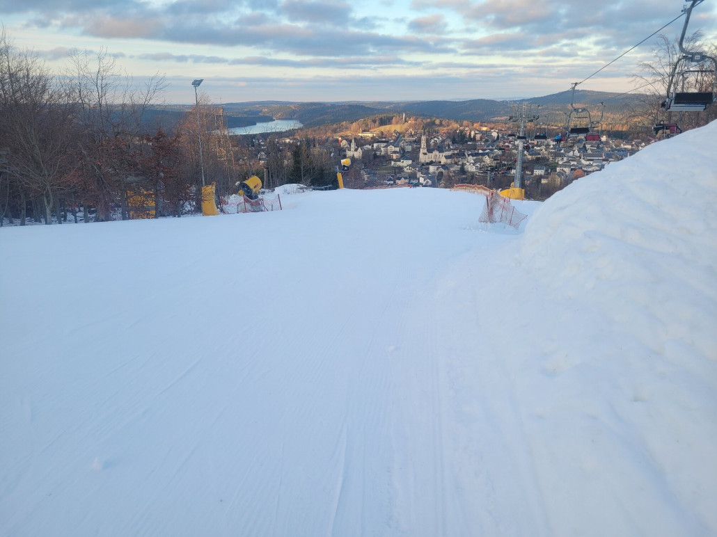 Der obere, flache Pistenabschnitt.