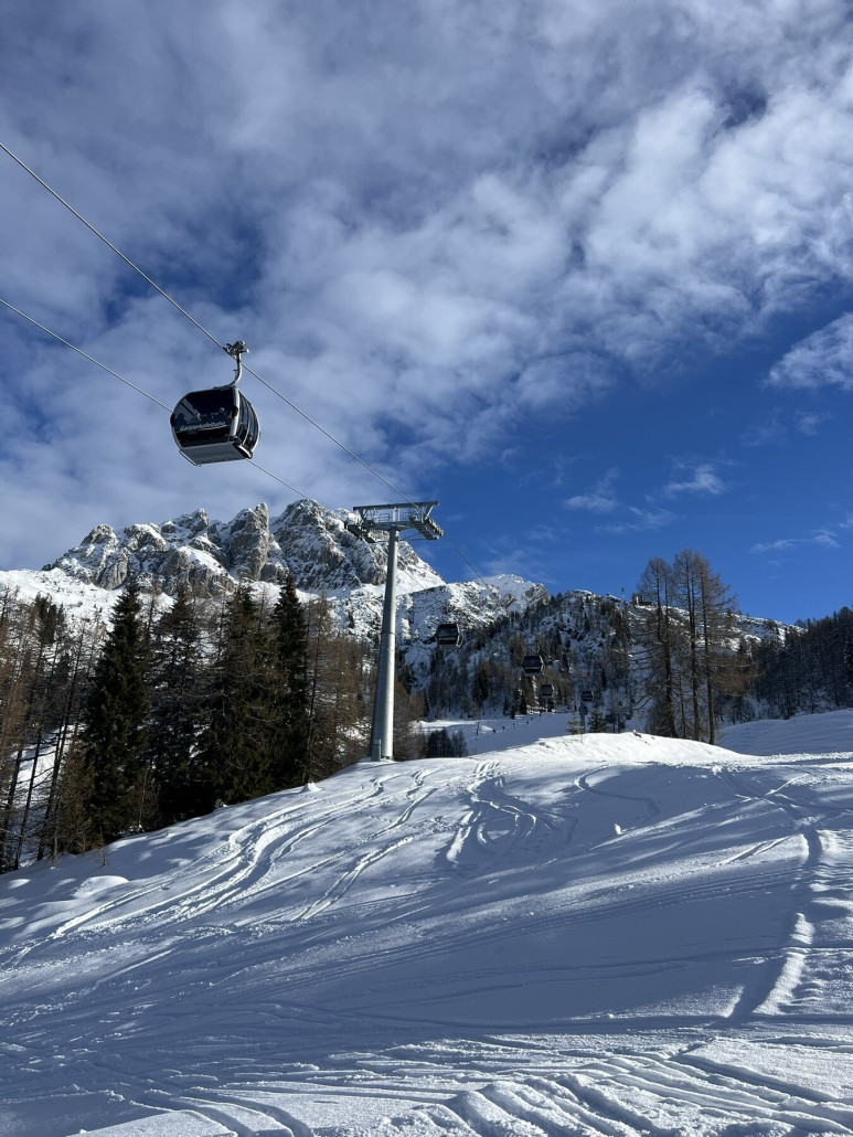 Kreuzung mit Pistenverbindung Familienabfahrt > Watschiger-Alm-Lift
